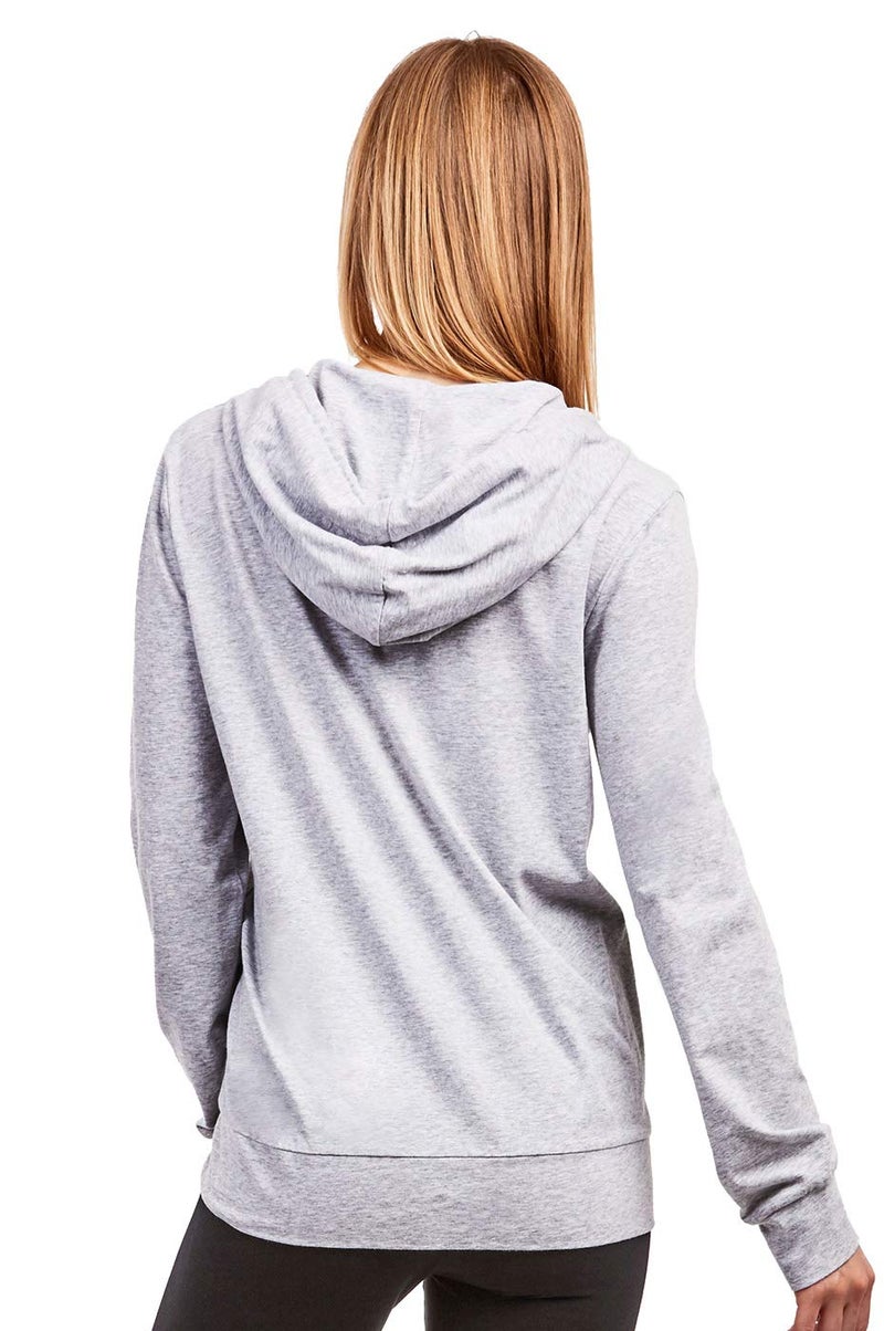 Cottonbell Women's Zip Up Cotton Light Hoodie Jacket (S, Heather Gray) - Image 4